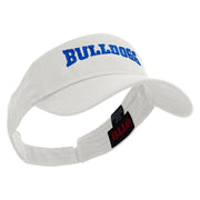 Football Bulldog Logo Embroidered Cotton Twill Sun Visor - White OSFM