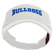 Football Bulldog Logo Embroidered Cotton Twill Sun Visor - White OSFM