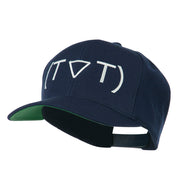 Crying Face Text Emoticon Embroidered Snapback Cap