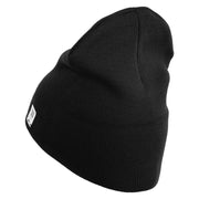 US Marine Corps Symbol Embroidered 8 Inch Short Beanie Made in USA - Black OSFM