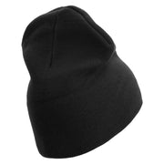 US Marine Corps Symbol Embroidered 8 Inch Short Beanie Made in USA - Black OSFM