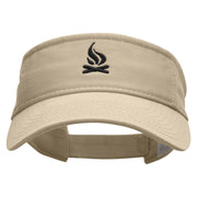 Camp Fire Symbol Embroidered Pro Style Cotton Twill Washed Visor