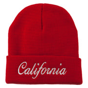 California Embroidered Long Cuff Beanie