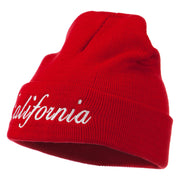 California Embroidered Long Cuff Beanie