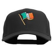 St. Patrick Day Flag Embroidered Solid Cotton Twill Pro Style Cap - Black OSFM