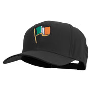 St. Patrick Day Flag Embroidered Solid Cotton Twill Pro Style Cap - Black OSFM