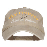 Catch Release Fly Fishing Embroidered Washed Cap