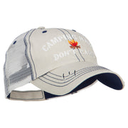 Camping Hair Don't Care with Fire Embroidered Cotton Mesh Cap