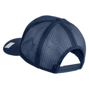Retired US Navy Embroidered Solid Cotton Twill Mesh Prostyle Cap - Navy OSFM