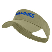 Football Bulldog Logo Embroidered Cotton Twill Sun Visor - Khaki OSFM