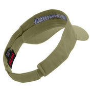 Football Bulldog Logo Embroidered Cotton Twill Sun Visor - Khaki OSFM