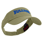 Football Bulldog Logo Embroidered Cotton Twill Sun Visor - Khaki OSFM