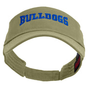 Football Bulldog Logo Embroidered Cotton Twill Sun Visor - Khaki OSFM