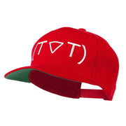 Crying Face Text Emoticon Embroidered Snapback Cap