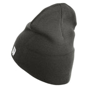 US Marine Corps Symbol Embroidered 8 Inch Short Beanie Made in USA - Charcoal OSFM