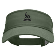 Camp Fire Symbol Embroidered Pro Style Cotton Twill Washed Visor