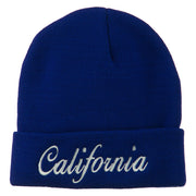 California Embroidered Long Cuff Beanie