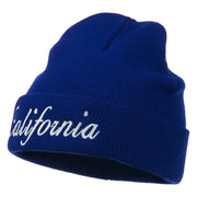 California Embroidered Long Cuff Beanie