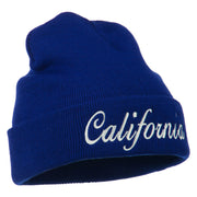 California Embroidered Long Cuff Beanie