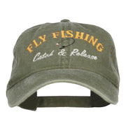 Catch Release Fly Fishing Embroidered Washed Cap