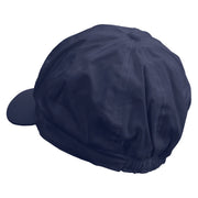 Lake Bum Embroidered Cotton Elastic Newsboy Cap - Navy OSFM