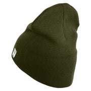 US Marine Corps Symbol Embroidered 8 Inch Short Beanie Made in USA - Olive OSFM