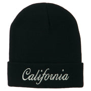 California Embroidered Long Cuff Beanie