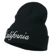 California Embroidered Long Cuff Beanie