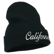 California Embroidered Long Cuff Beanie