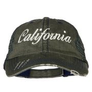 California Embroidered Low Profile Mesh Cap