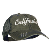 California Embroidered Low Profile Mesh Cap