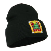 Christmas Tree with Frame Embroidered Beanie