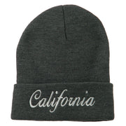 California Embroidered Long Cuff Beanie