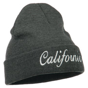 California Embroidered Long Cuff Beanie