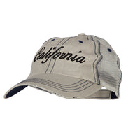 California Embroidered Low Profile Mesh Cap