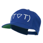 Crying Face Text Emoticon Embroidered Snapback Cap