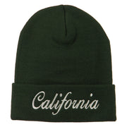 California Embroidered Long Cuff Beanie