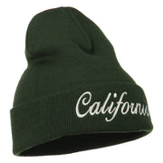 California Embroidered Long Cuff Beanie