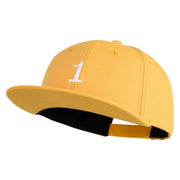 White No. 1 Iron On Glue Patched 6 Panel High Profile Structured Snapback - Gold OSFM