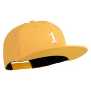 White No. 1 Iron On Glue Patched 6 Panel High Profile Structured Snapback - Gold OSFM