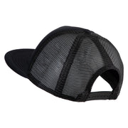 Old English Black N Patched Flat Bill Trucker Snapback Cap - Black OSFM