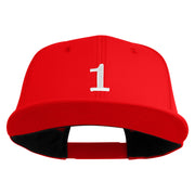White No. 1 Iron On Glue Patched 6 Panel High Profile Structured Snapback - Red OSFM