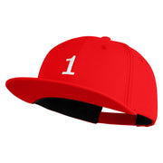 White No. 1 Iron On Glue Patched 6 Panel High Profile Structured Snapback - Red OSFM