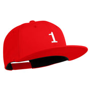 White No. 1 Iron On Glue Patched 6 Panel High Profile Structured Snapback - Red OSFM