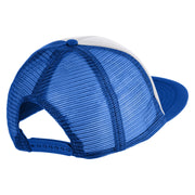 Old English Black N Patched Flat Bill Trucker Snapback Cap - White Royal OSFM