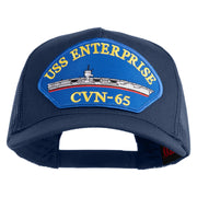 USS Enterprise CVN 65 Blue Patched Solid Cotton Twill 5 panel Mesh Back Cap - Navy OSFM