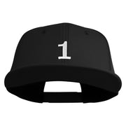 White No. 1 Iron On Glue Patched 6 Panel High Profile Structured Snapback - Black OSFM