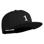 White No. 1 Iron On Glue Patched 6 Panel High Profile Structured Snapback - Black OSFM