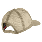 USS Enterprise CVN 65 Blue Patched Solid Cotton Twill 5 panel Mesh Back Cap - Khaki OSFM