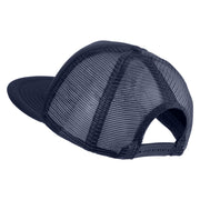 Old English Black N Patched Flat Bill Trucker Snapback Cap - Navy OSFM
